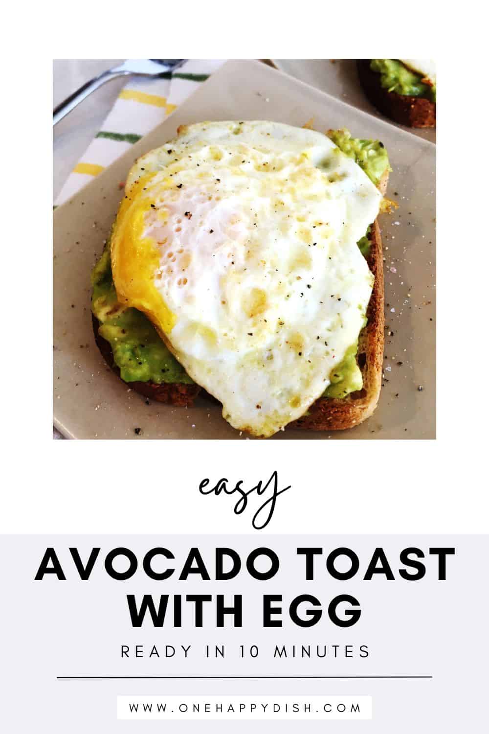Avocado toast with egg on tan ceramic plates.